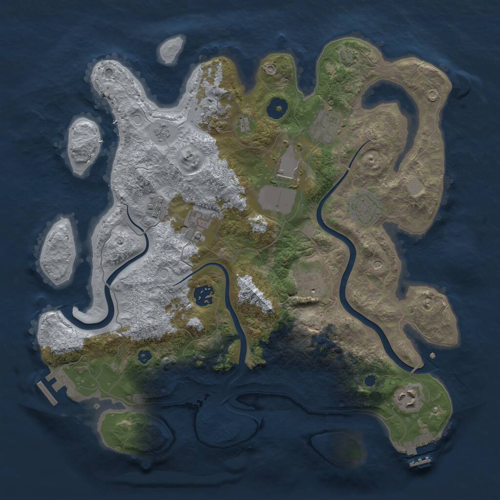 Rust Map: Procedural Map, Size: 3600, Seed: 12286375, 15 Monuments