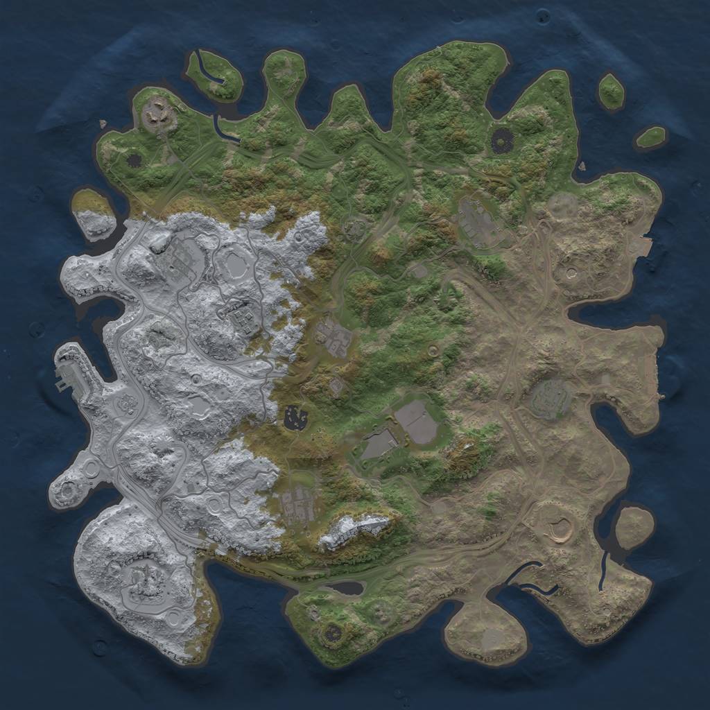 Rust Map: Procedural Map, Size: 4250, Seed: 160314008, 19 Monuments