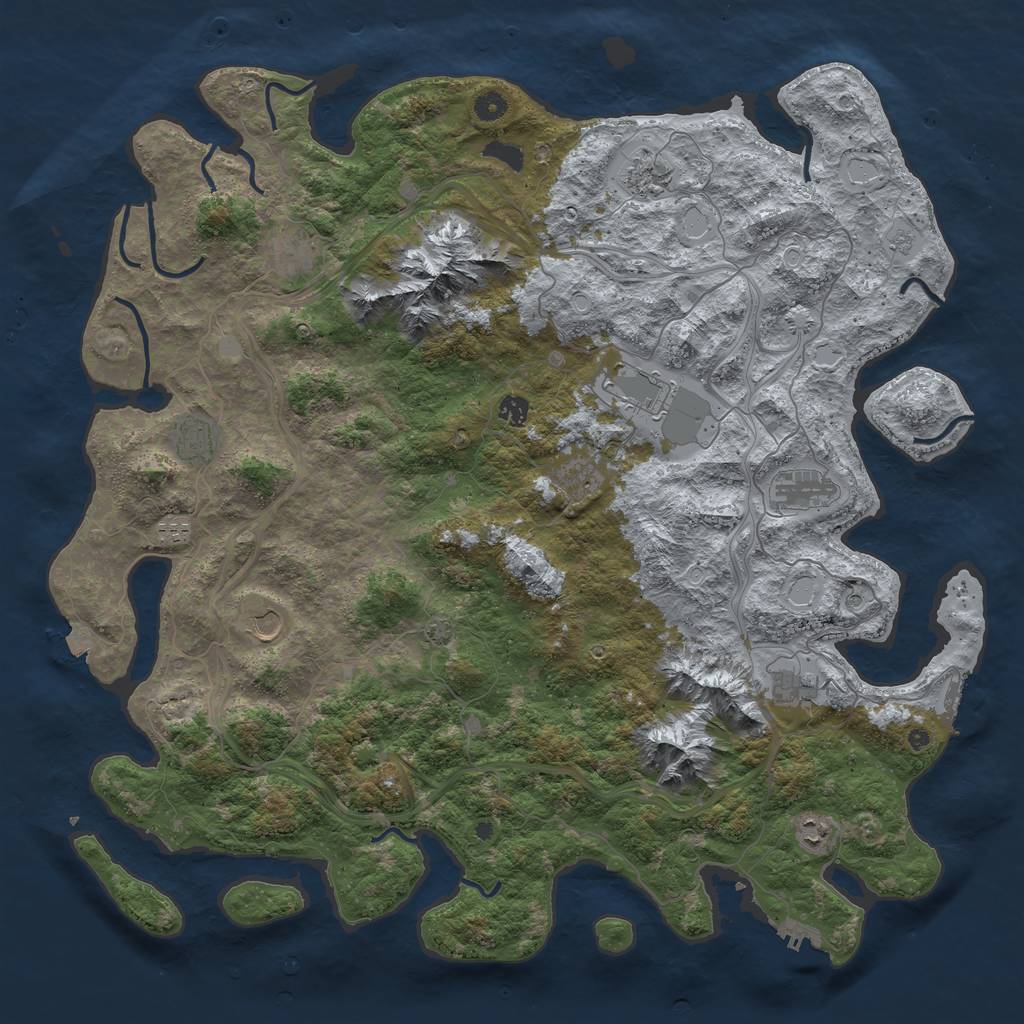 Rust Map: Procedural Map, Size: 5000, Seed: 612685390, 19 Monuments