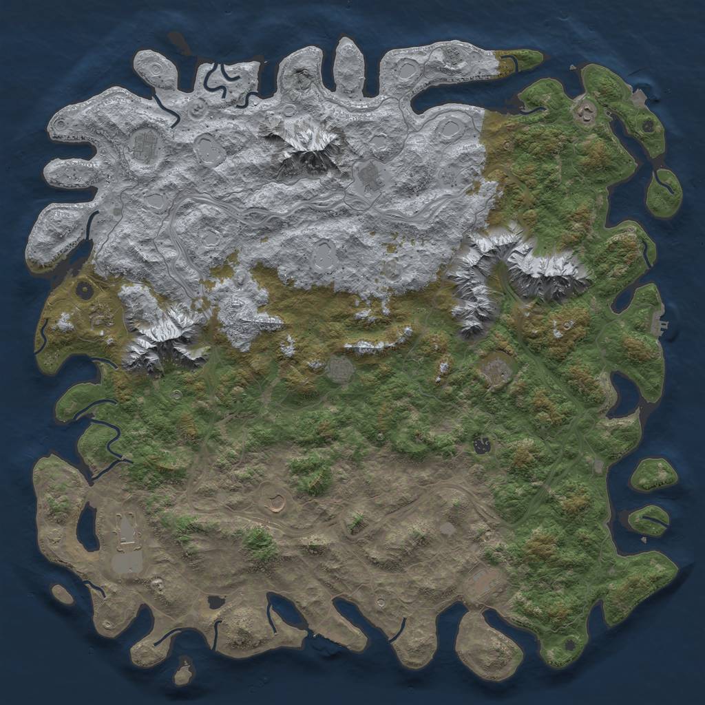 Rust Map: Procedural Map, Size: 6000, Seed: 1967776583, 19 Monuments