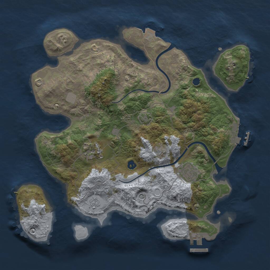 Rust Map: Procedural Map, Size: 3000, Seed: 30031, 8 Monuments