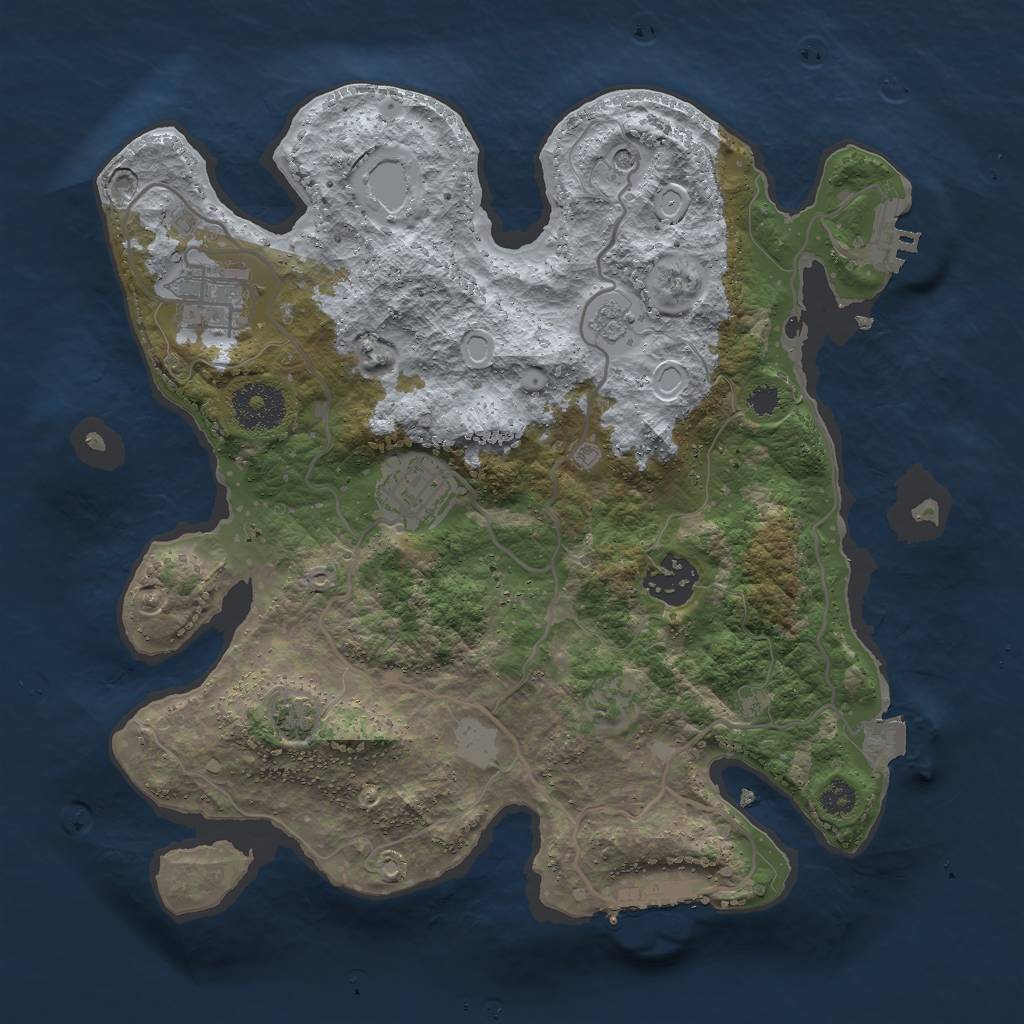 Rust Map: Procedural Map, Size: 3000, Seed: 550200, 11 Monuments
