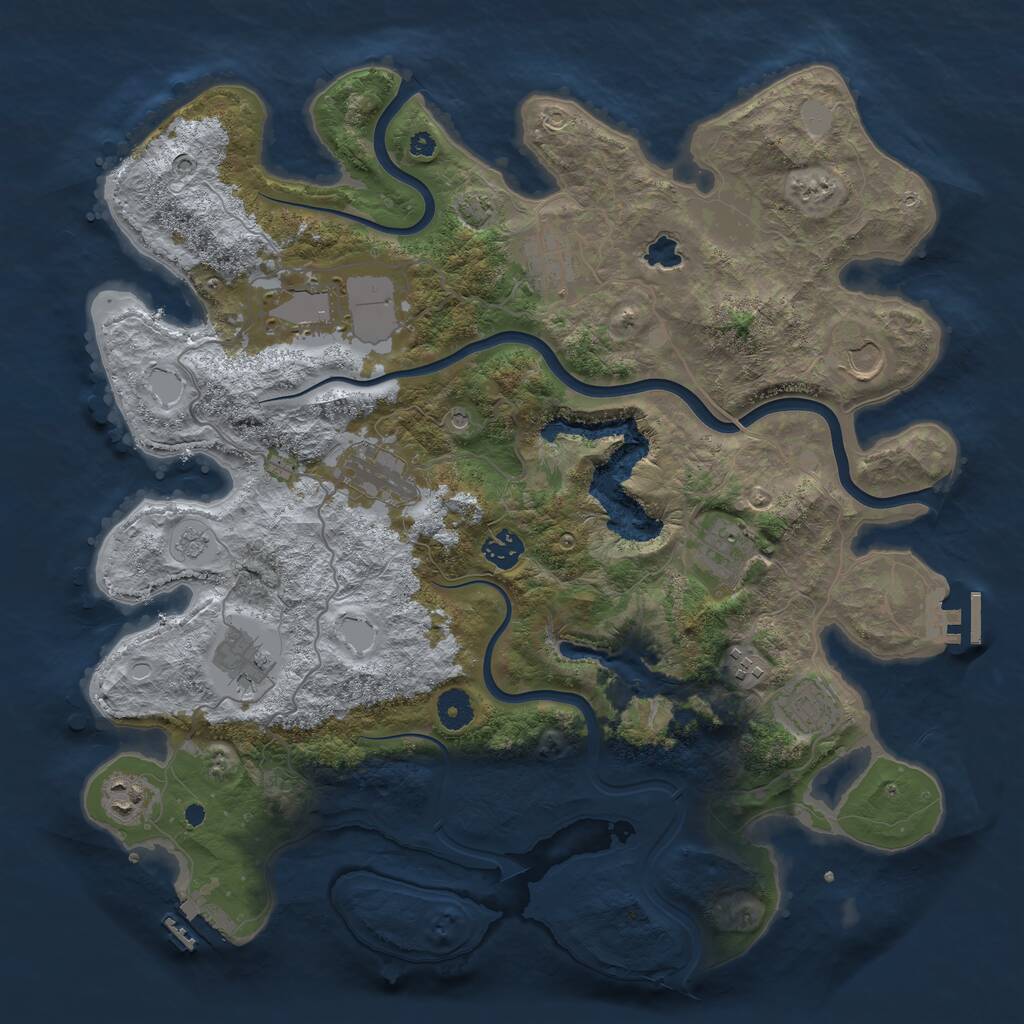 Rust Map: Procedural Map, Size: 4000, Seed: 38870656, 16 Monuments