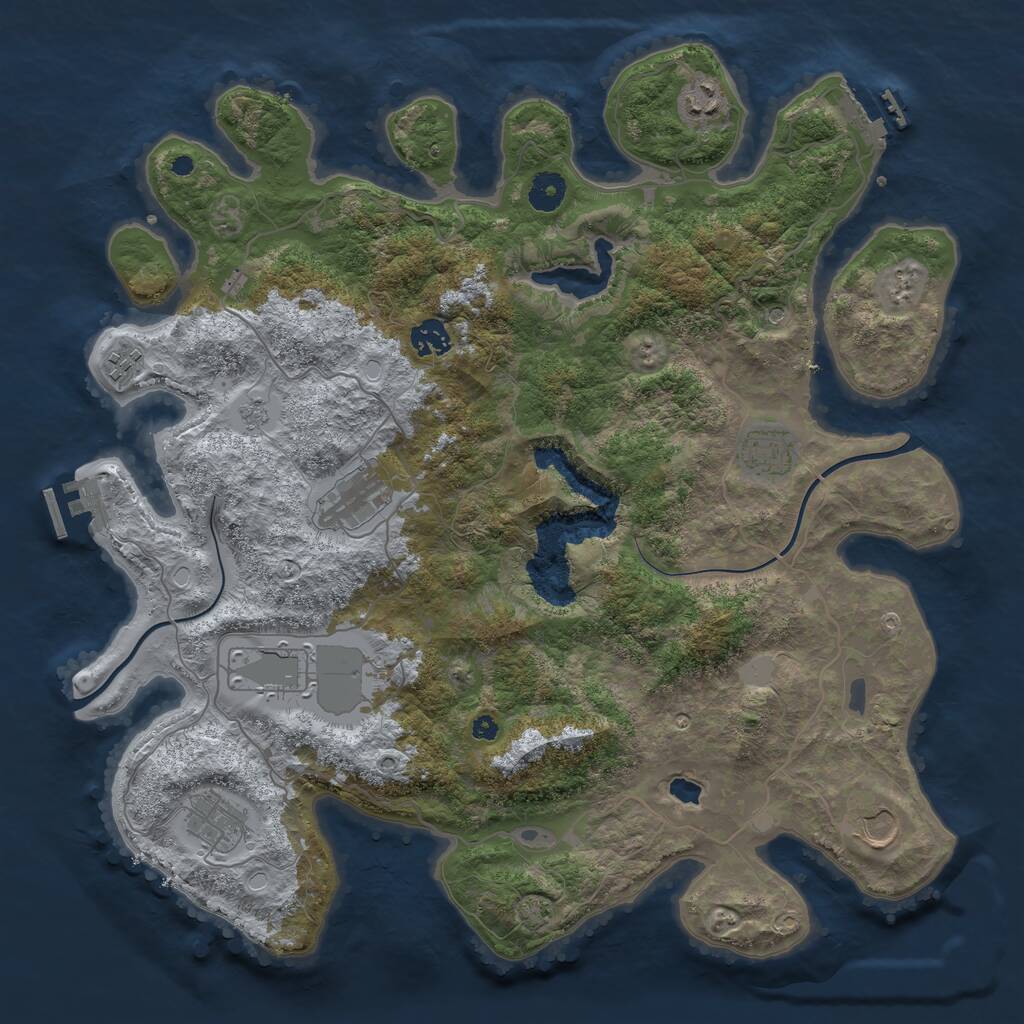Rust Map: Procedural Map, Size: 4000, Seed: 160314008, 14 Monuments