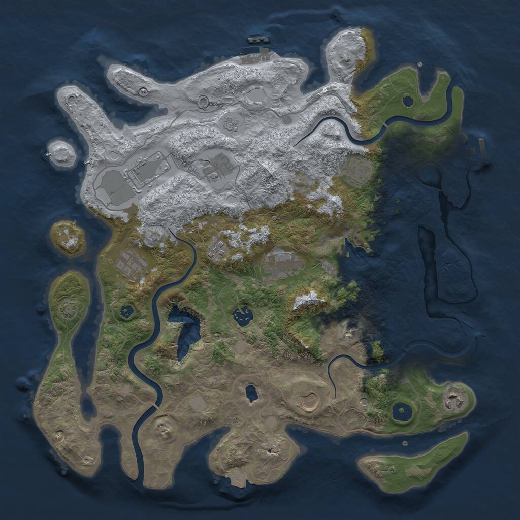 Rust Map: Procedural Map, Size: 4000, Seed: 2172, 15 Monuments