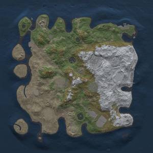 Thumbnail Rust Map: Procedural Map, Size: 3500, Seed: 1077748650, 15 Monuments