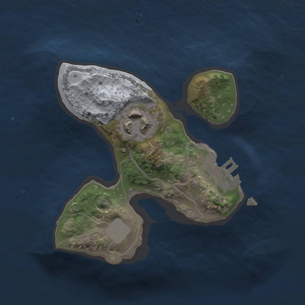 Rust Map: Procedural Map, Size: 1555, Seed: 7777, 5 Monuments