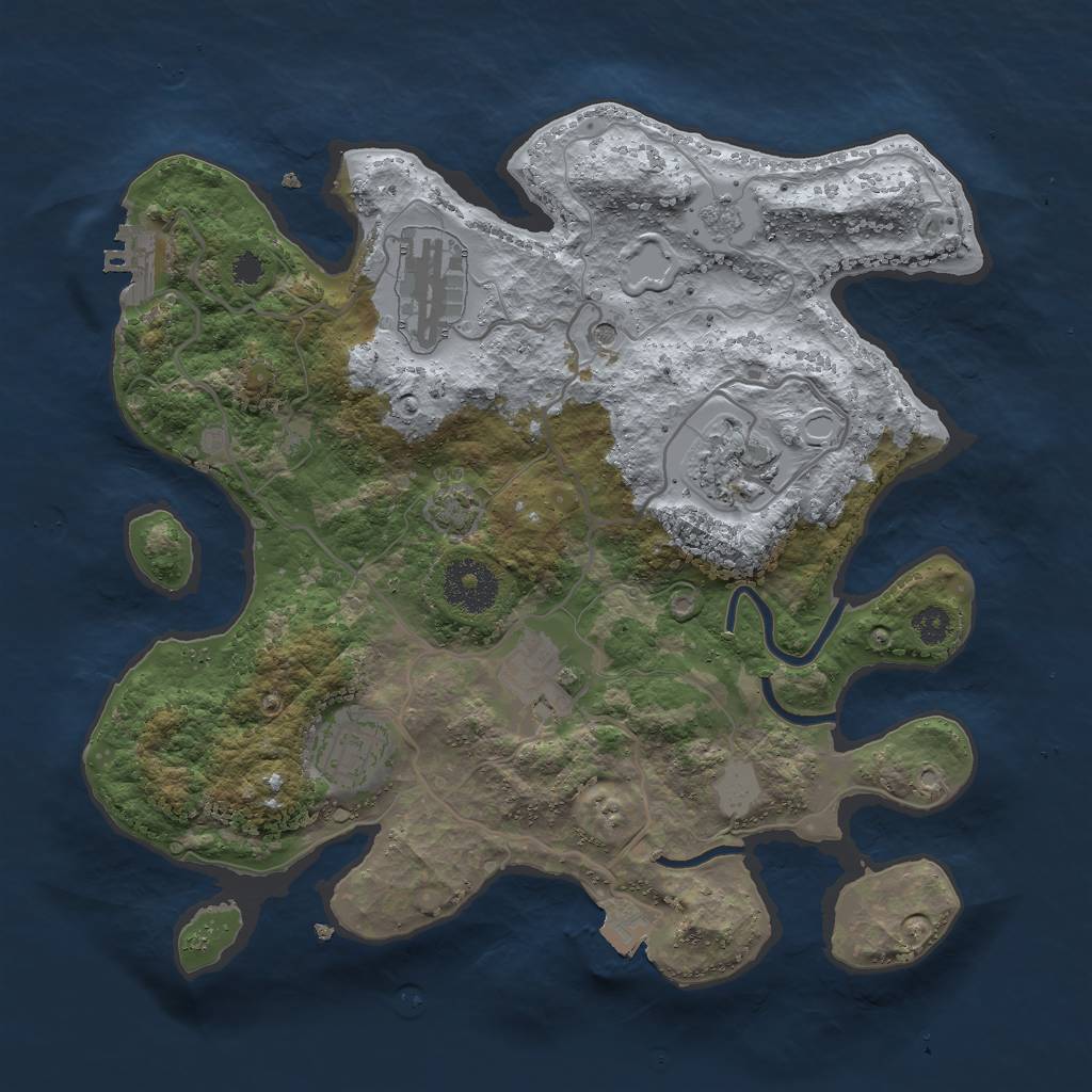 Rust Map: Procedural Map, Size: 3000, Seed: 930682776, 11 Monuments
