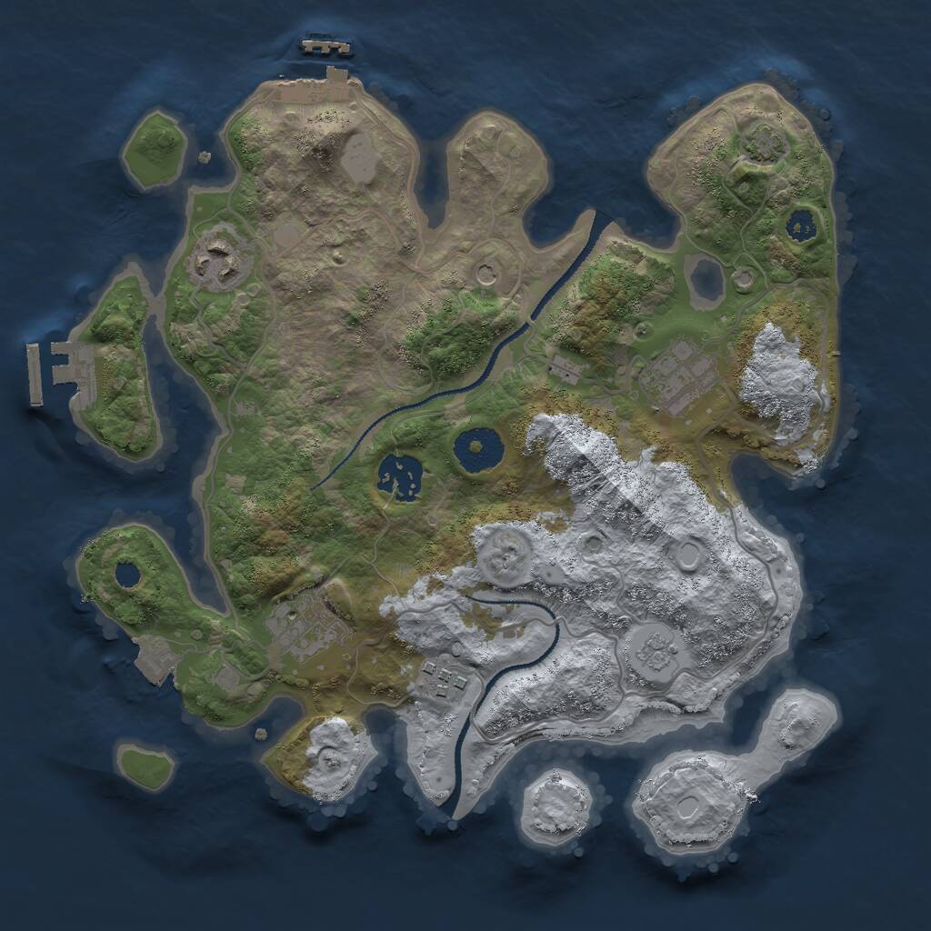 Rust Map: Procedural Map, Size: 3000, Seed: 123954367, 11 Monuments