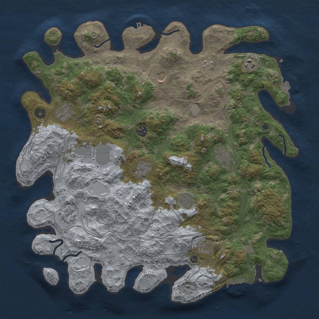 Rust Map: Procedural Map, Size: 4250, Seed: 202340945, 19 Monuments