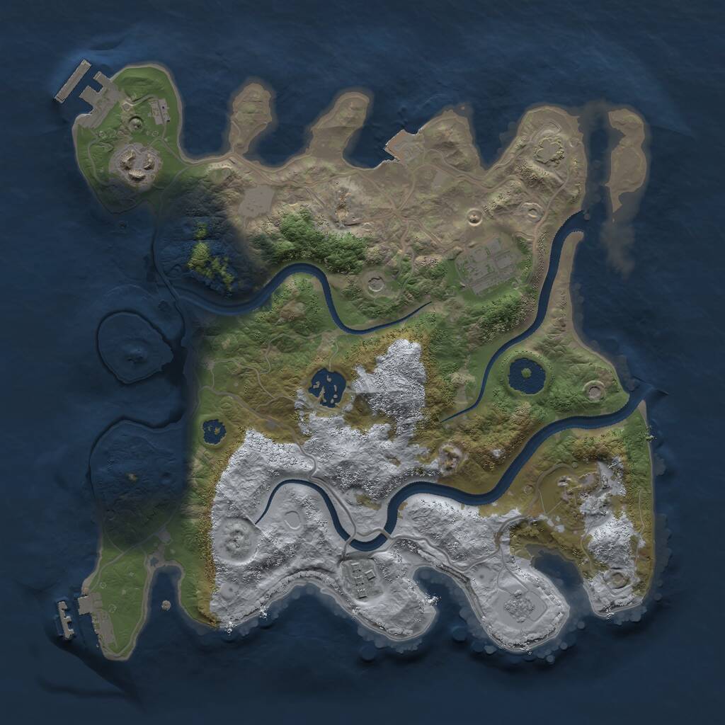 Rust Map: Procedural Map, Size: 3000, Seed: 6775434, 11 Monuments
