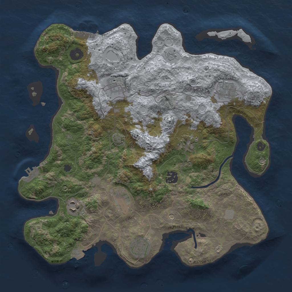 Rust Map: Procedural Map, Size: 3450, Seed: 56802713, 15 Monuments