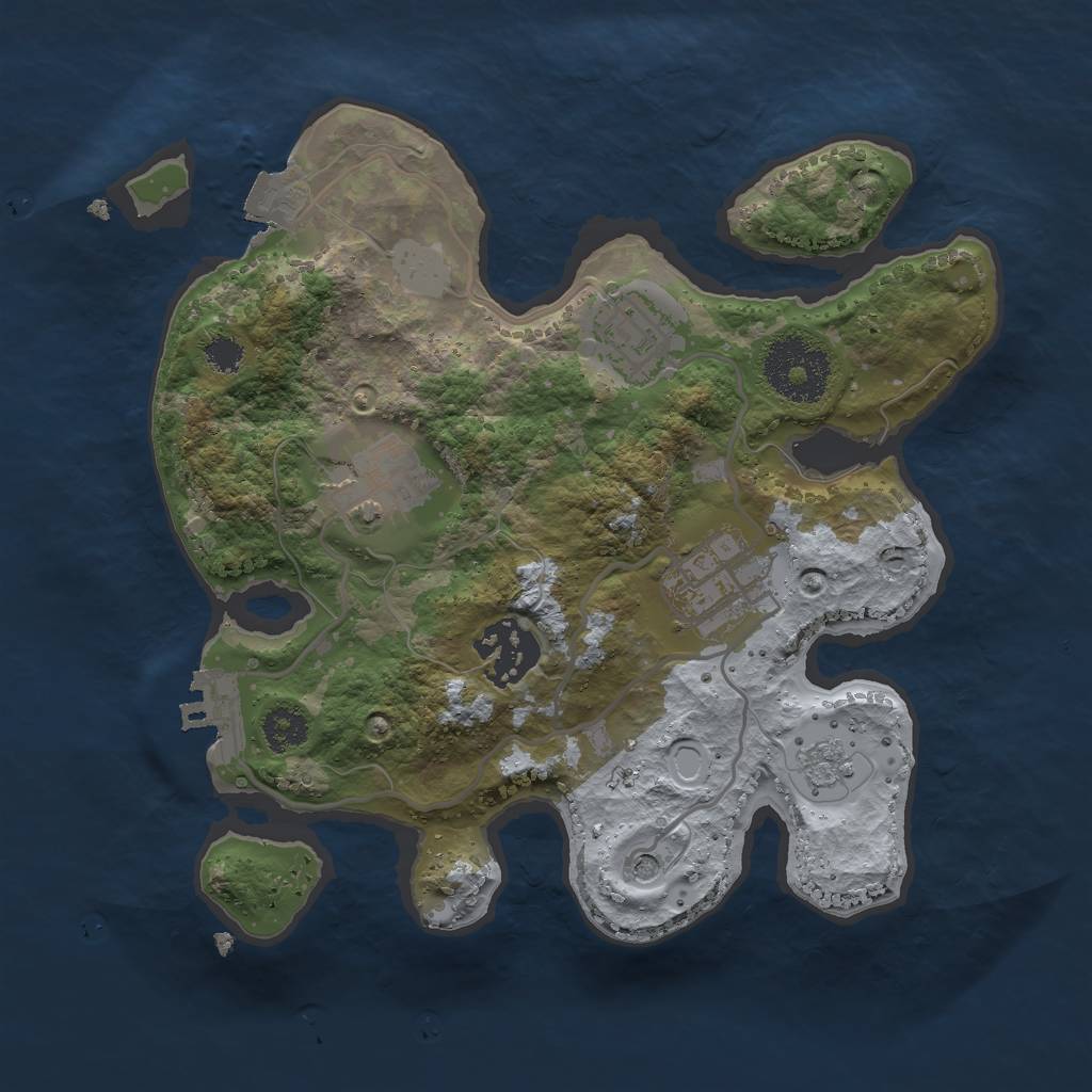 Rust Map: Procedural Map, Size: 2500, Seed: 1468930382, 10 Monuments