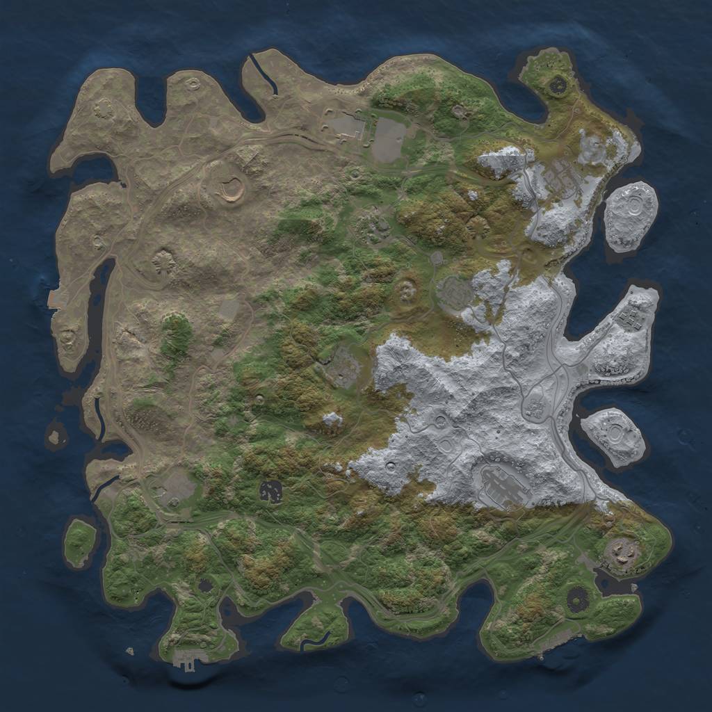 Rust Map: Procedural Map, Size: 4400, Seed: 15023613, 19 Monuments