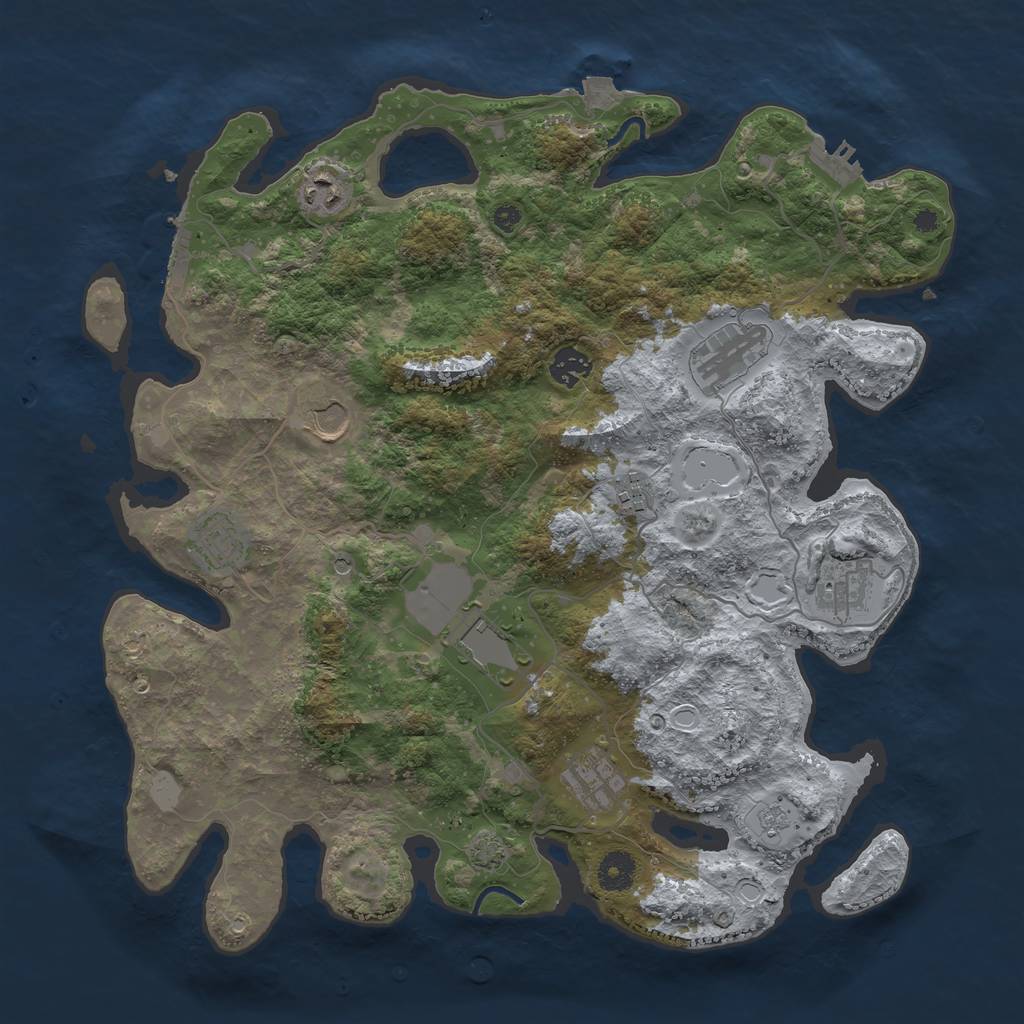 Rust Map: Procedural Map, Size: 3900, Seed: 78154208, 17 Monuments