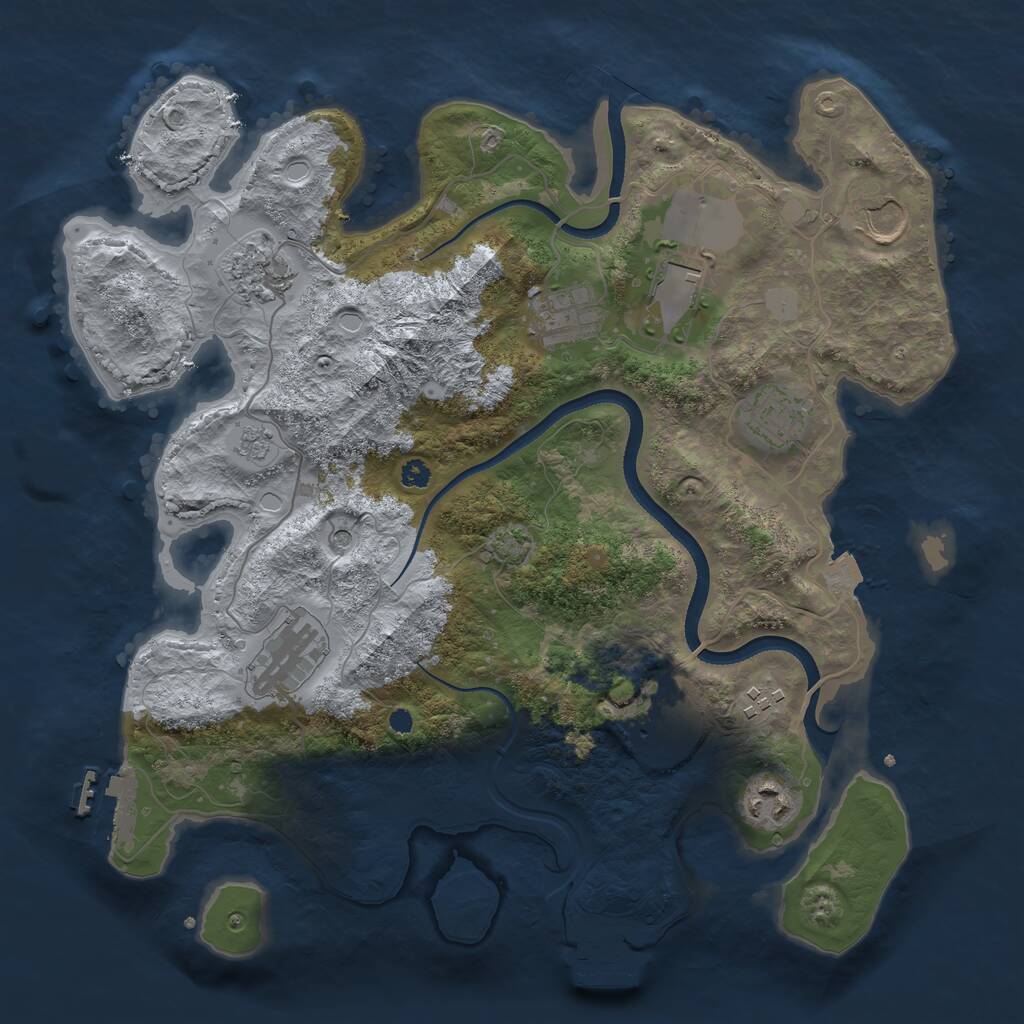 Rust Map: Procedural Map, Size: 3500, Seed: 81768184, 15 Monuments