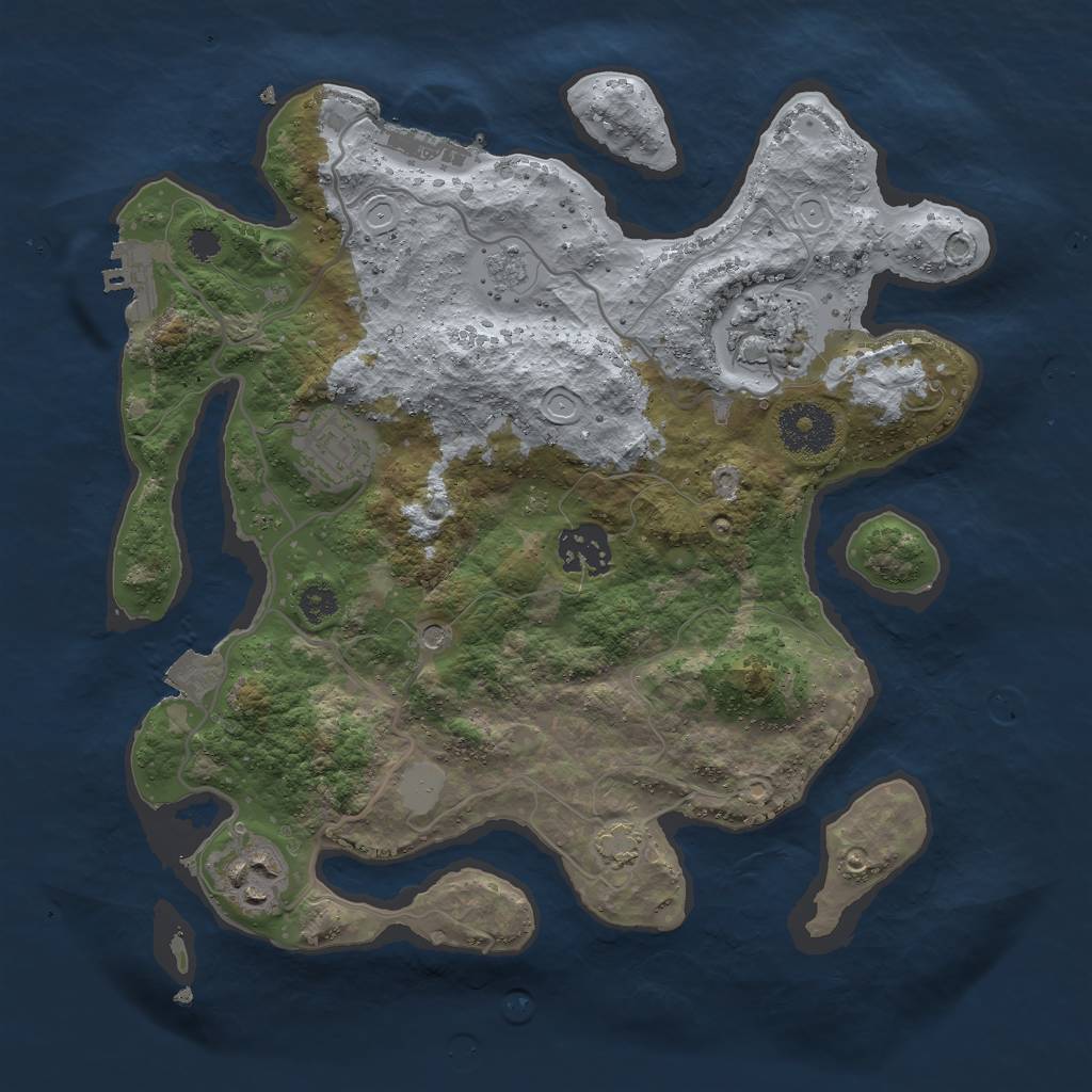 Rust Map: Procedural Map, Size: 3000, Seed: 1779332452, 12 Monuments