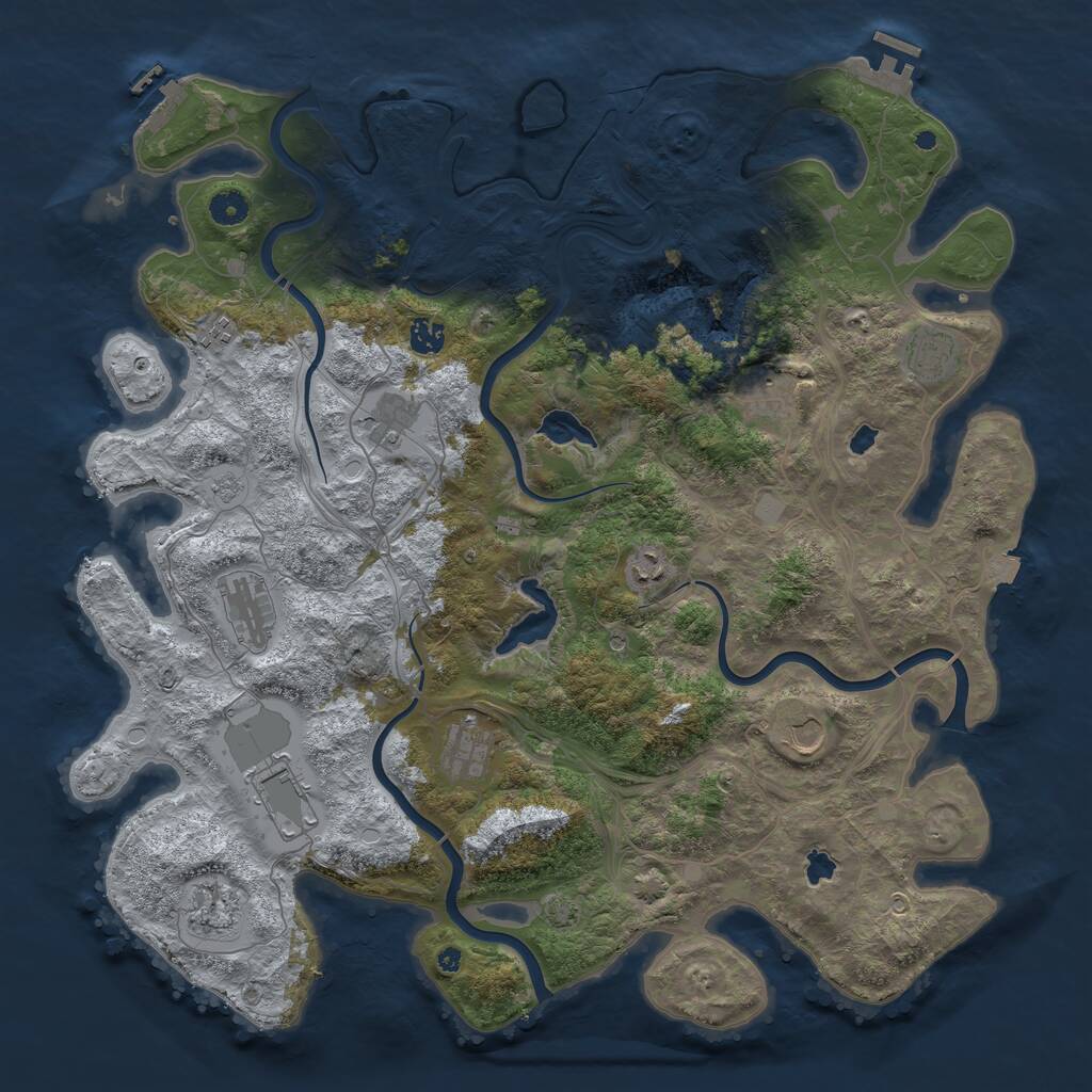 Rust Map: Procedural Map, Size: 4500, Seed: 160314008, 17 Monuments
