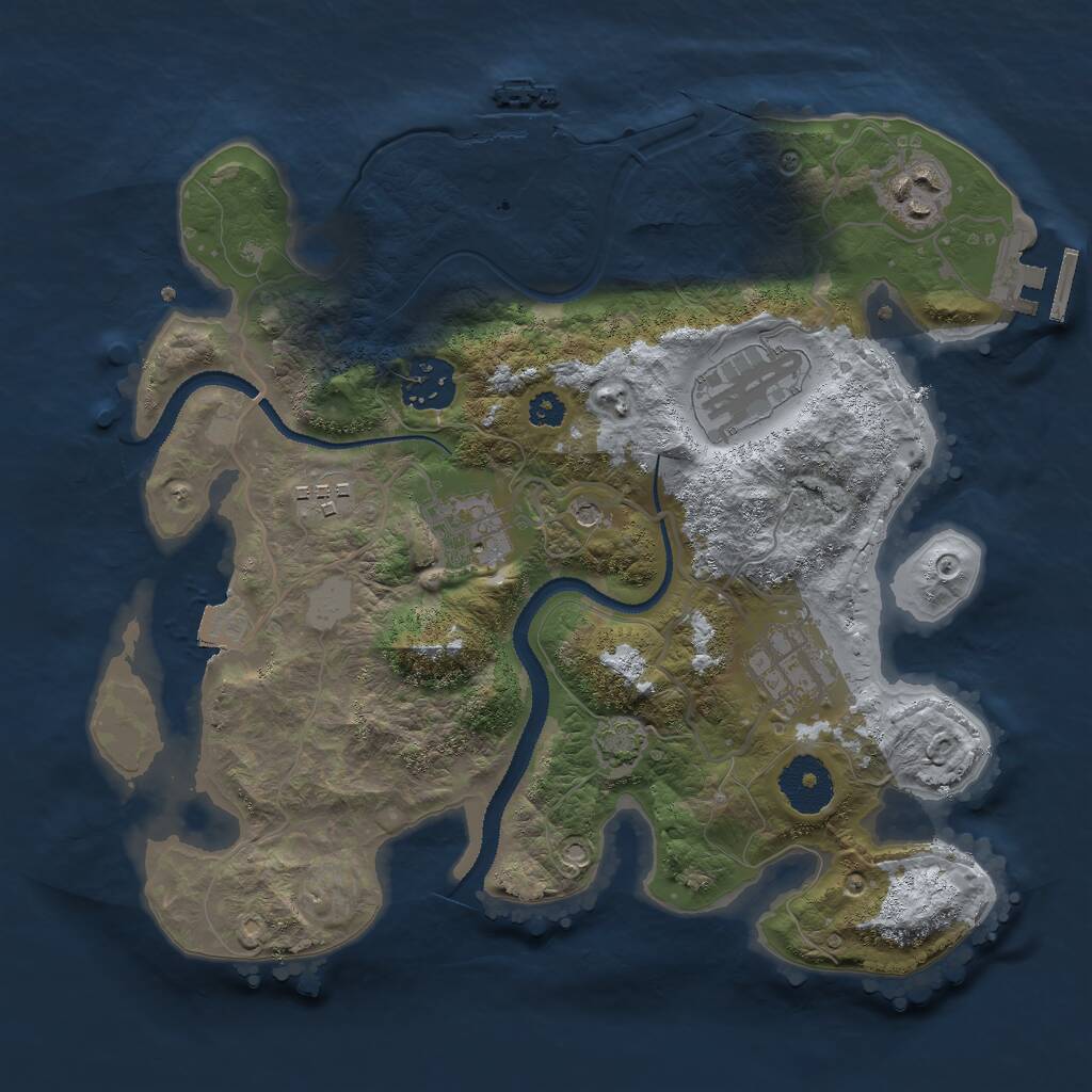 Rust Map: Procedural Map, Size: 3000, Seed: 25687, 11 Monuments