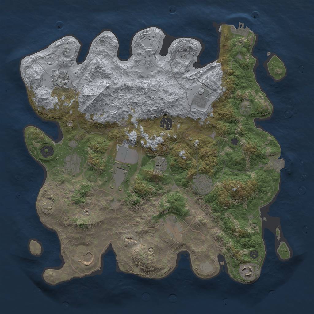 Rust Map: Procedural Map, Size: 3700, Seed: 1154647788, 17 Monuments