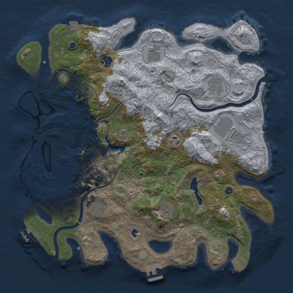 Rust Map: Procedural Map, Size: 4000, Seed: 1337016788, 14 Monuments