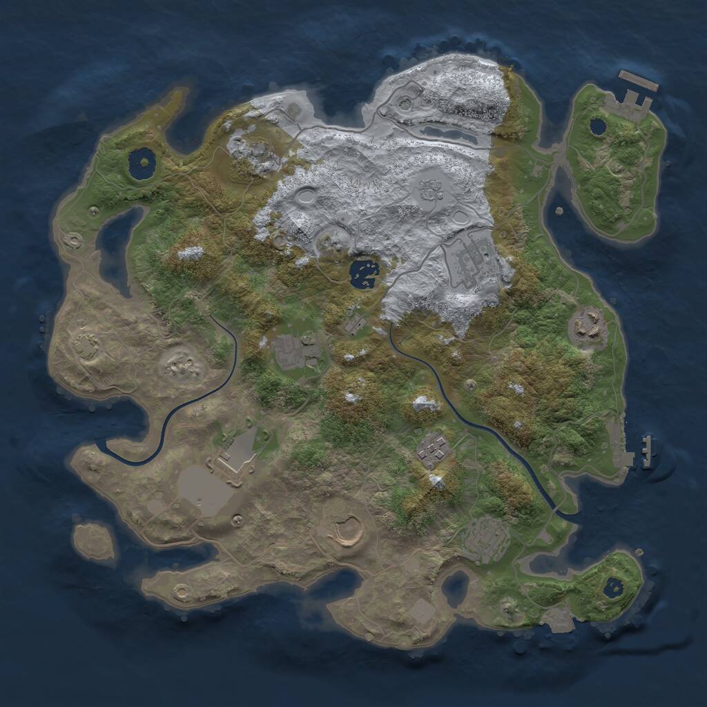 Rust Map: Procedural Map, Size: 3500, Seed: 13948459, 15 Monuments