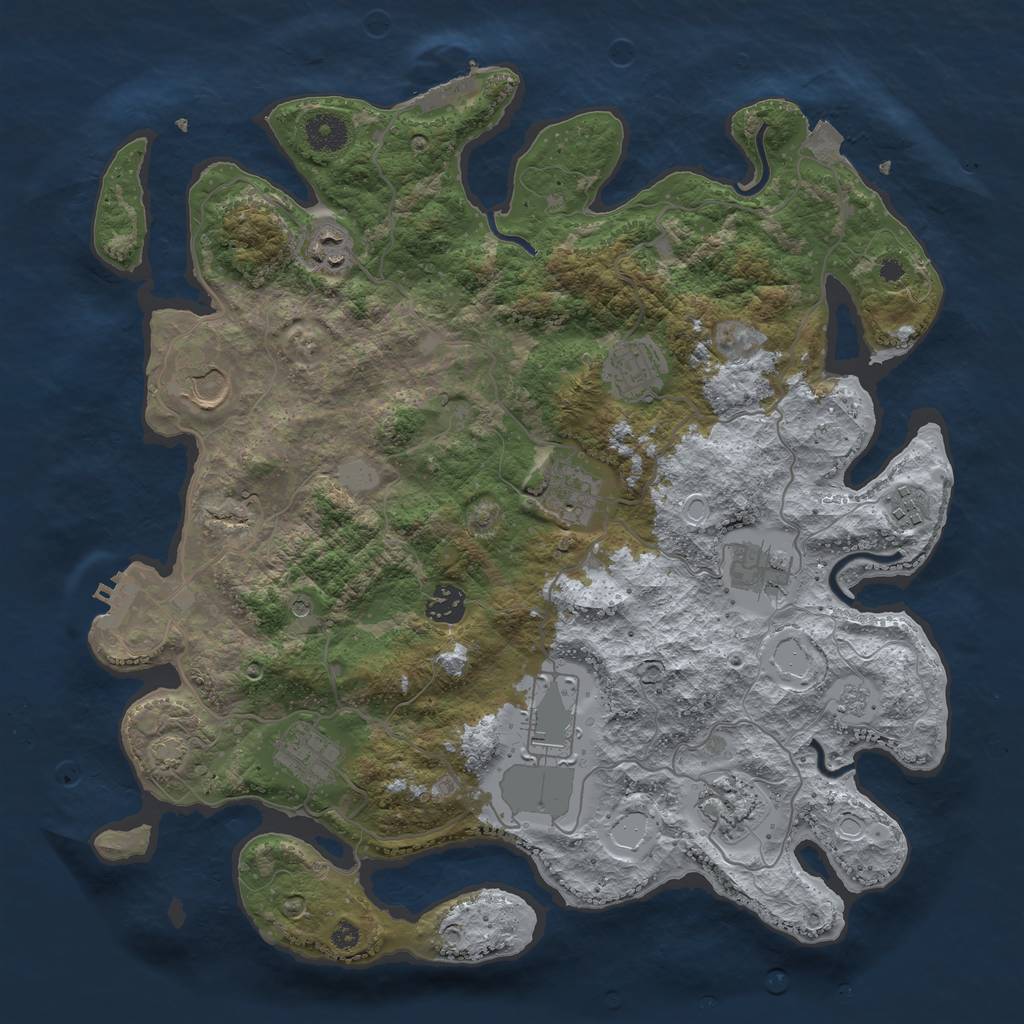Rust Map: Procedural Map, Size: 3800, Seed: 211, 18 Monuments
