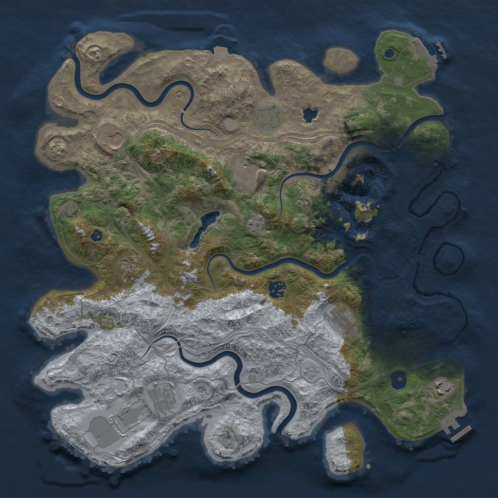 Rust Map: Procedural Map, Size: 4250, Seed: 13029, 16 Monuments