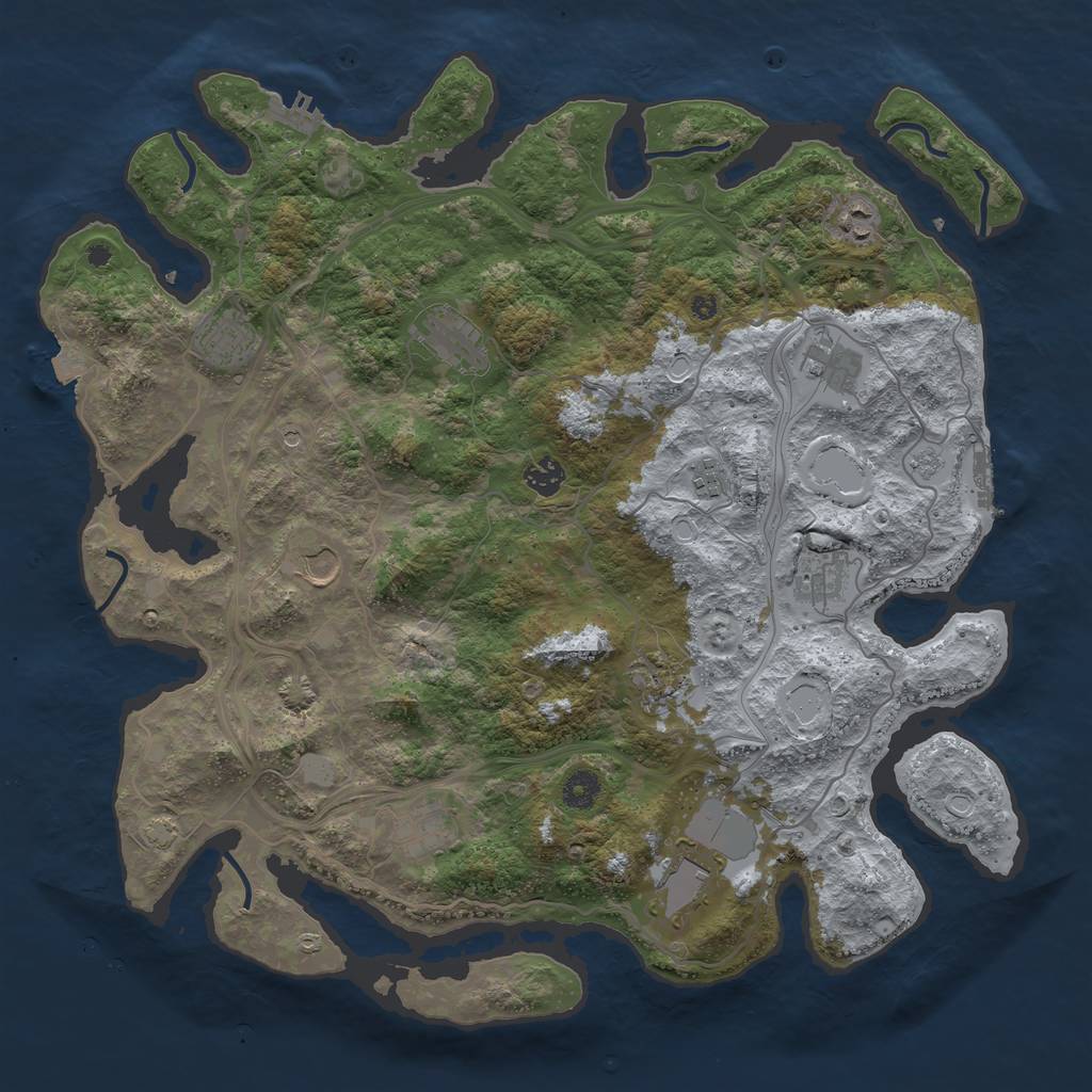 Rust Map: Procedural Map, Size: 4250, Seed: 76169630, 19 Monuments