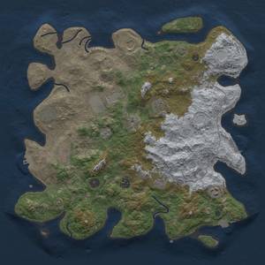 Thumbnail Rust Map: Procedural Map, Size: 4000, Seed: 2321421, 18 Monuments