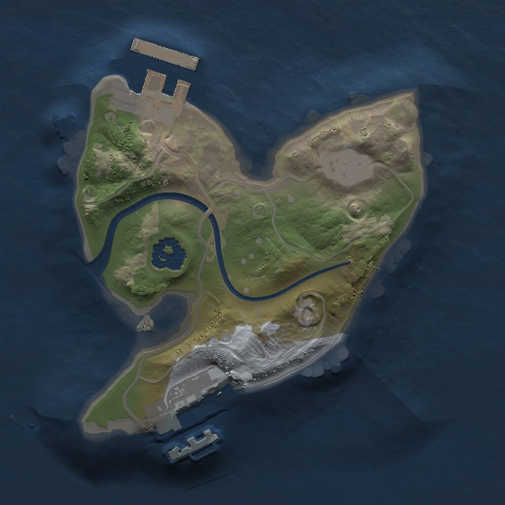 Rust Map: Procedural Map, Size: 1500, Seed: 52324452, 3 Monuments