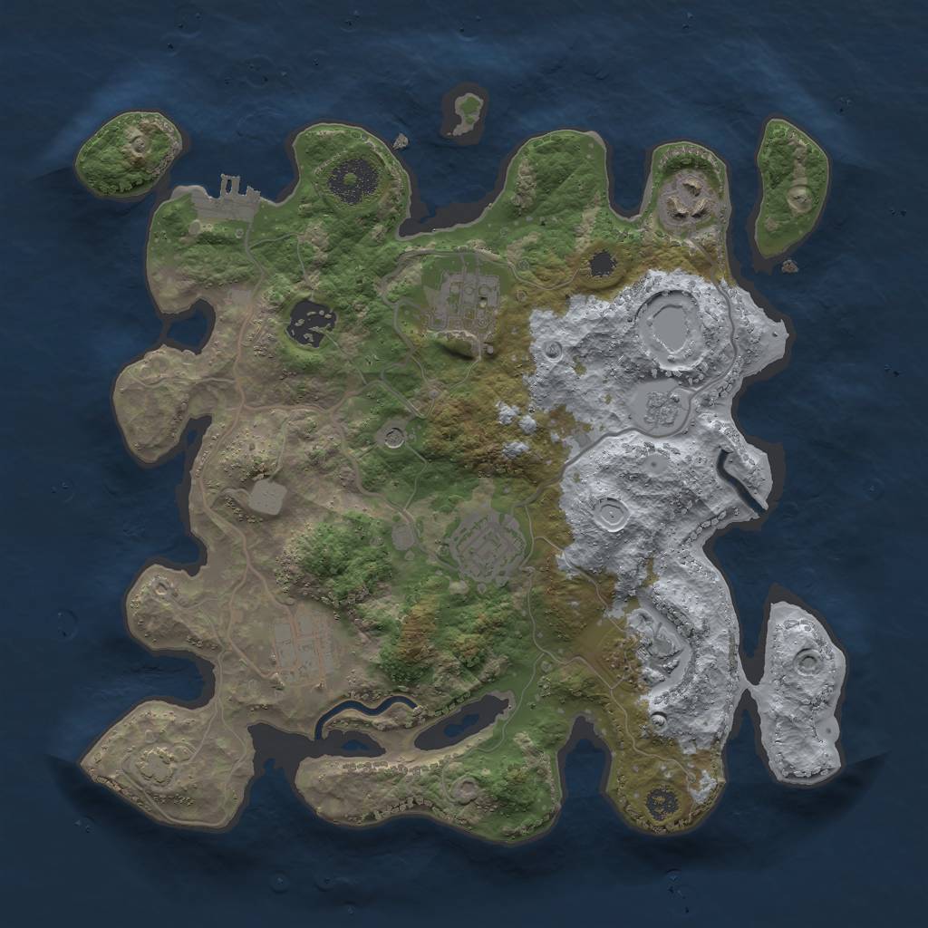 Rust Map: Procedural Map, Size: 3000, Seed: 324947634, 13 Monuments