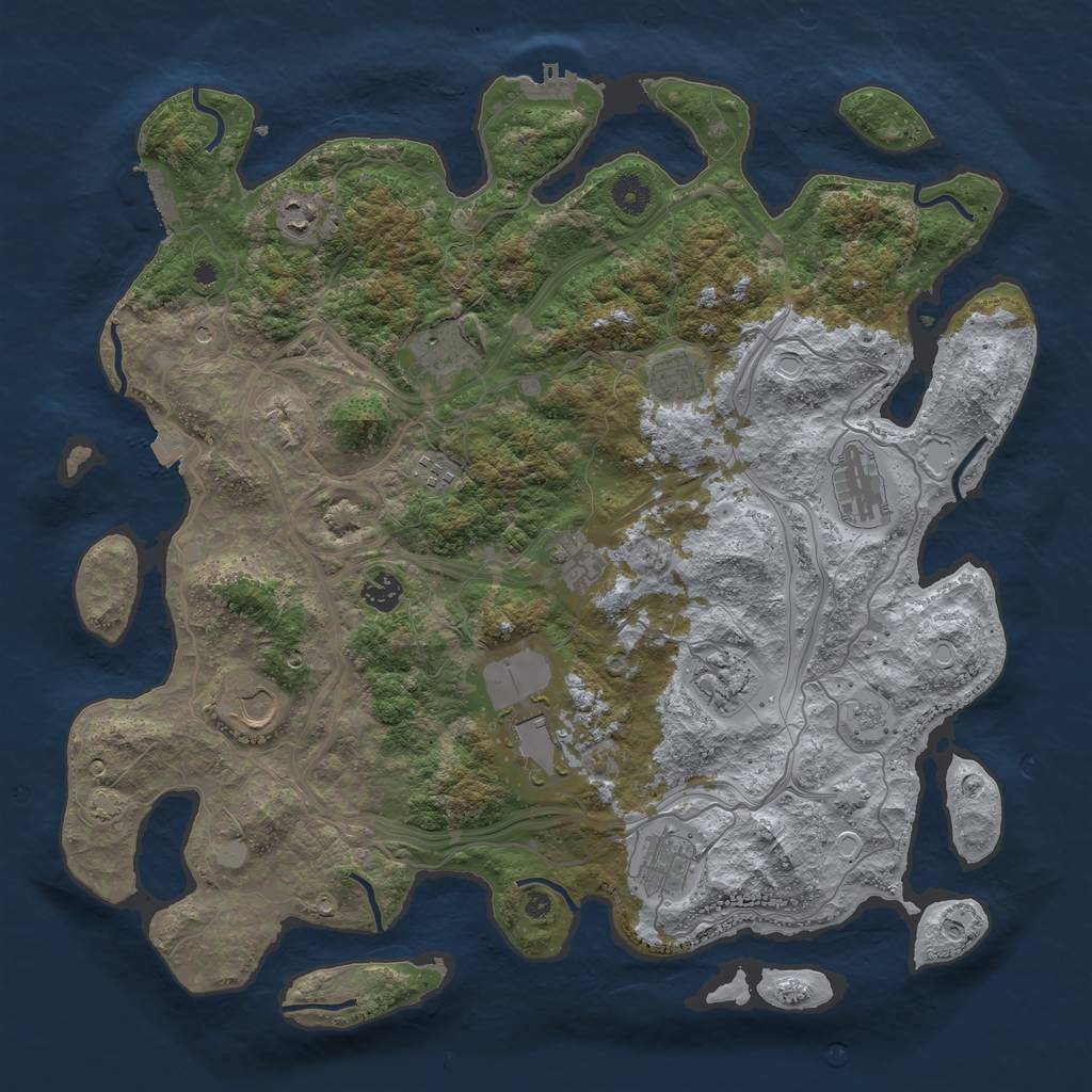 Rust Map: Procedural Map, Size: 4250, Seed: 950573932, 19 Monuments