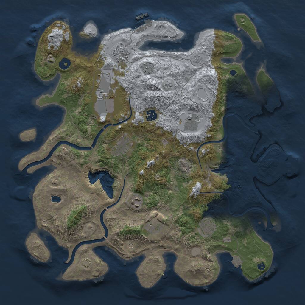 Rust Map: Procedural Map, Size: 4002, Seed: 111111, 15 Monuments
