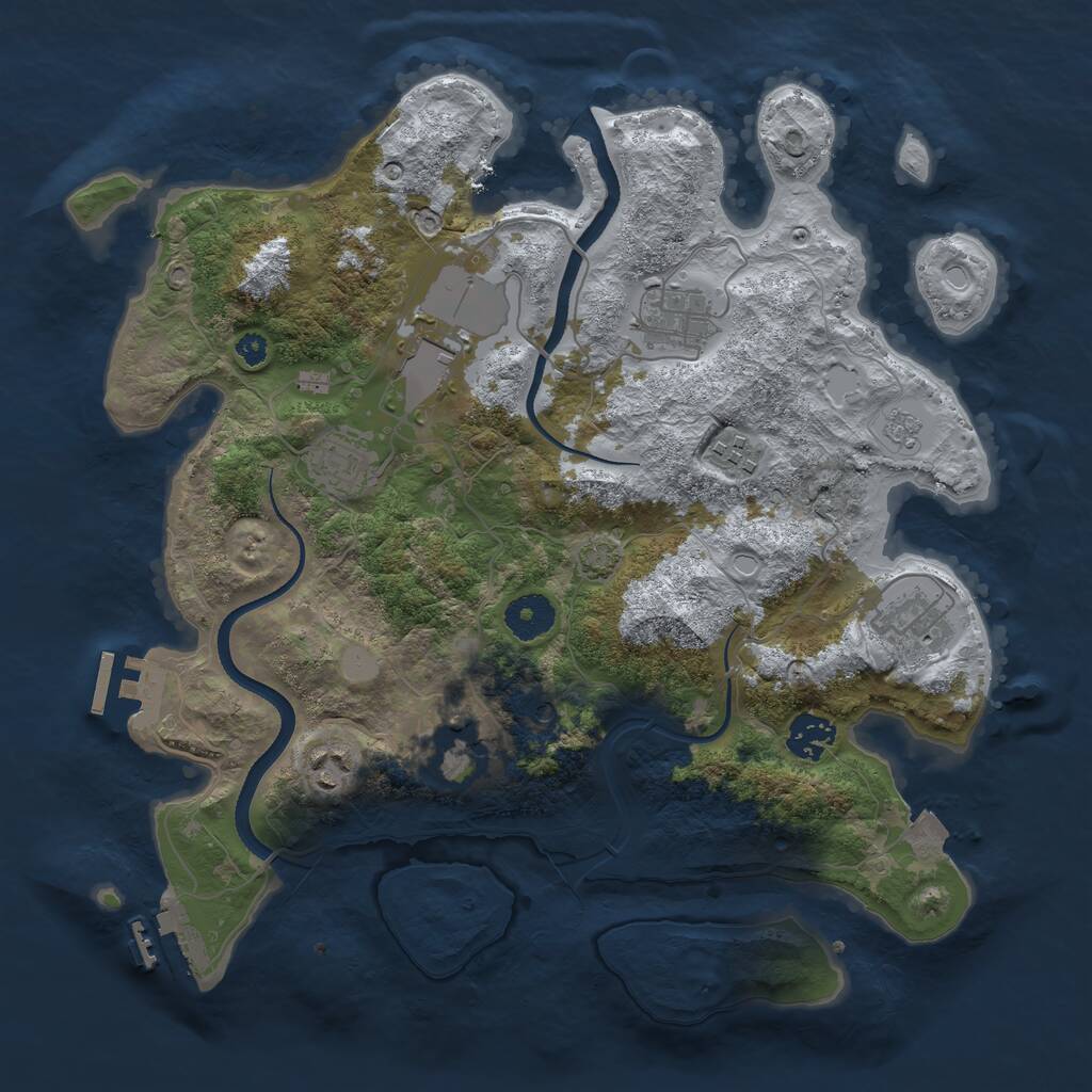 Rust Map: Procedural Map, Size: 3500, Seed: 251776584, 14 Monuments