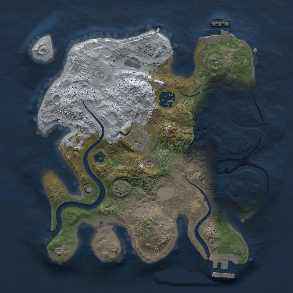 Rust Map: Procedural Map, Size: 2675, Seed: 5673, 9 Monuments