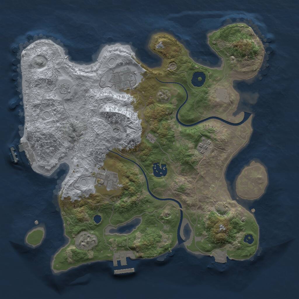 Rust Map: Procedural Map, Size: 3000, Seed: 1818043965, 10 Monuments