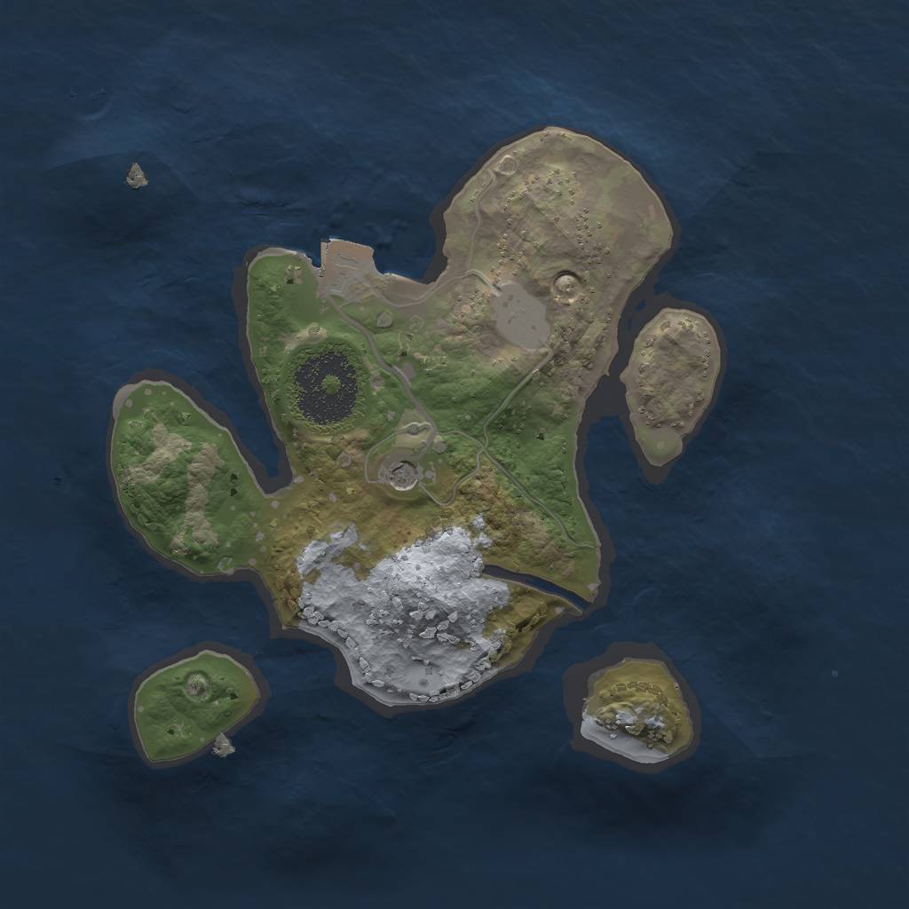 Rust Map: Procedural Map, Size: 2000, Seed: 620422527, 4 Monuments