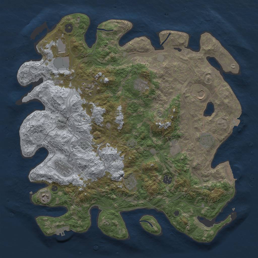 Rust Map: Procedural Map, Size: 4300, Seed: 17680736, 19 Monuments
