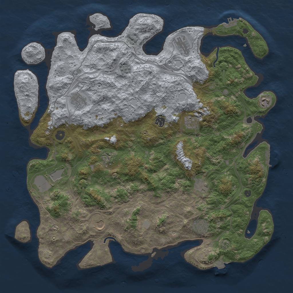 Rust Map: Procedural Map, Size: 4500, Seed: 931923397, 19 Monuments