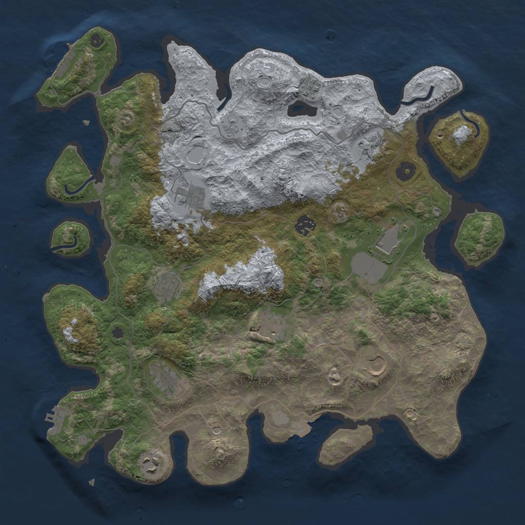 Rust Map: Procedural Map, Size: 4000, Seed: 1730338180, 18 Monuments