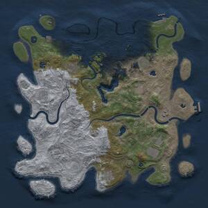 Thumbnail Rust Map: Procedural Map, Size: 4500, Seed: 609350935, 16 Monuments