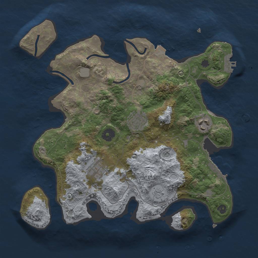 Rust Map: Procedural Map, Size: 3000, Seed: 1115910282, 10 Monuments