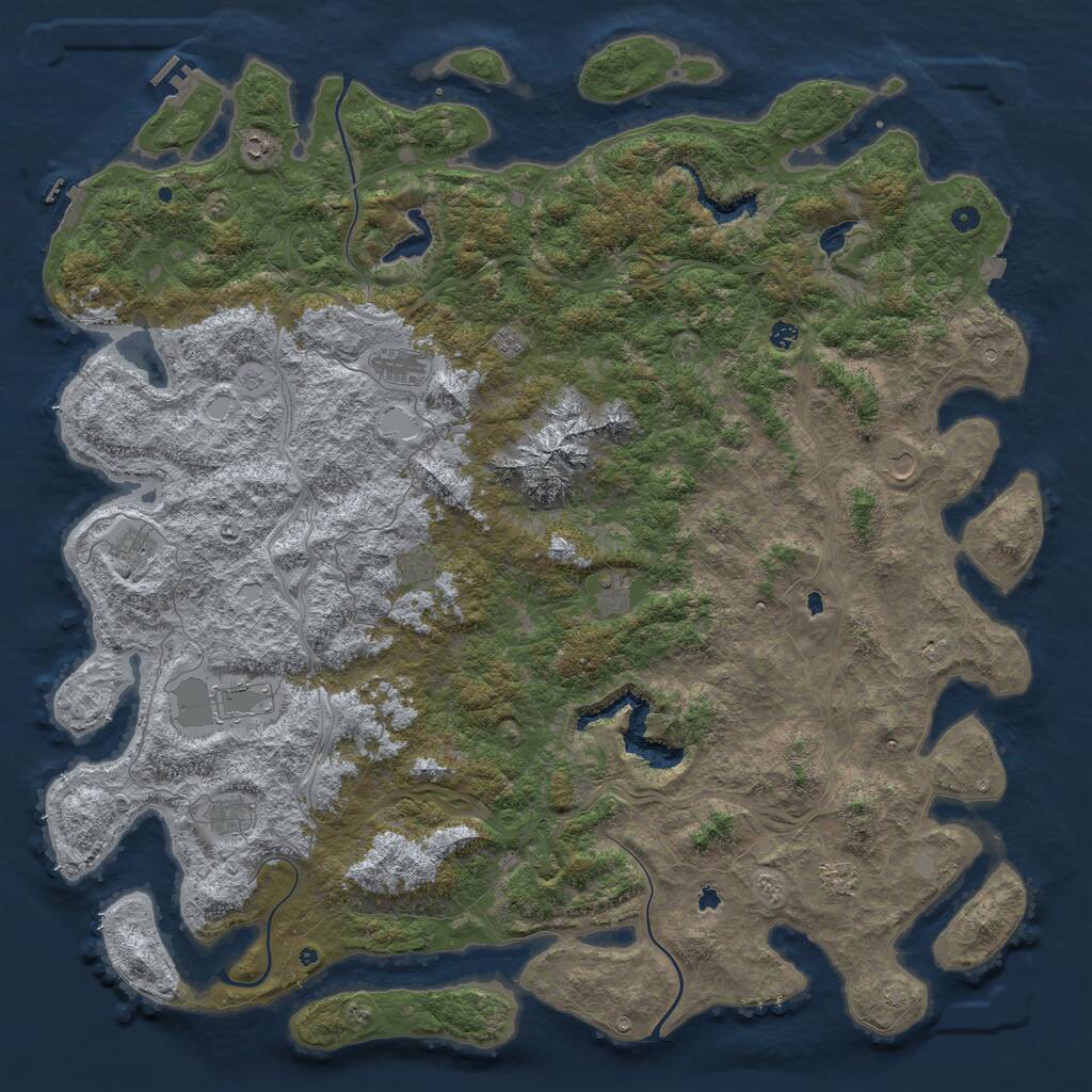 Rust Map: Procedural Map, Size: 6000, Seed: 89176778, 17 Monuments