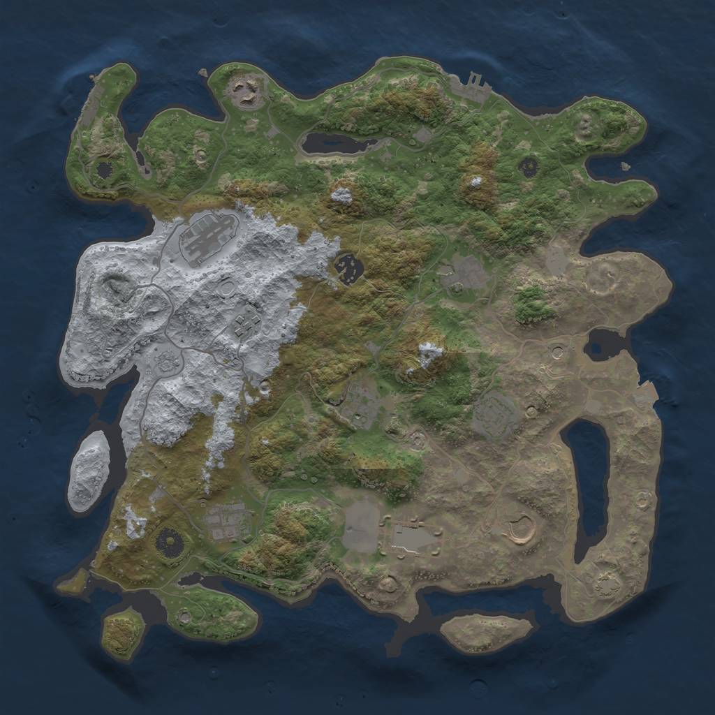 Rust Map: Procedural Map, Size: 3750, Seed: 18912936, 18 Monuments