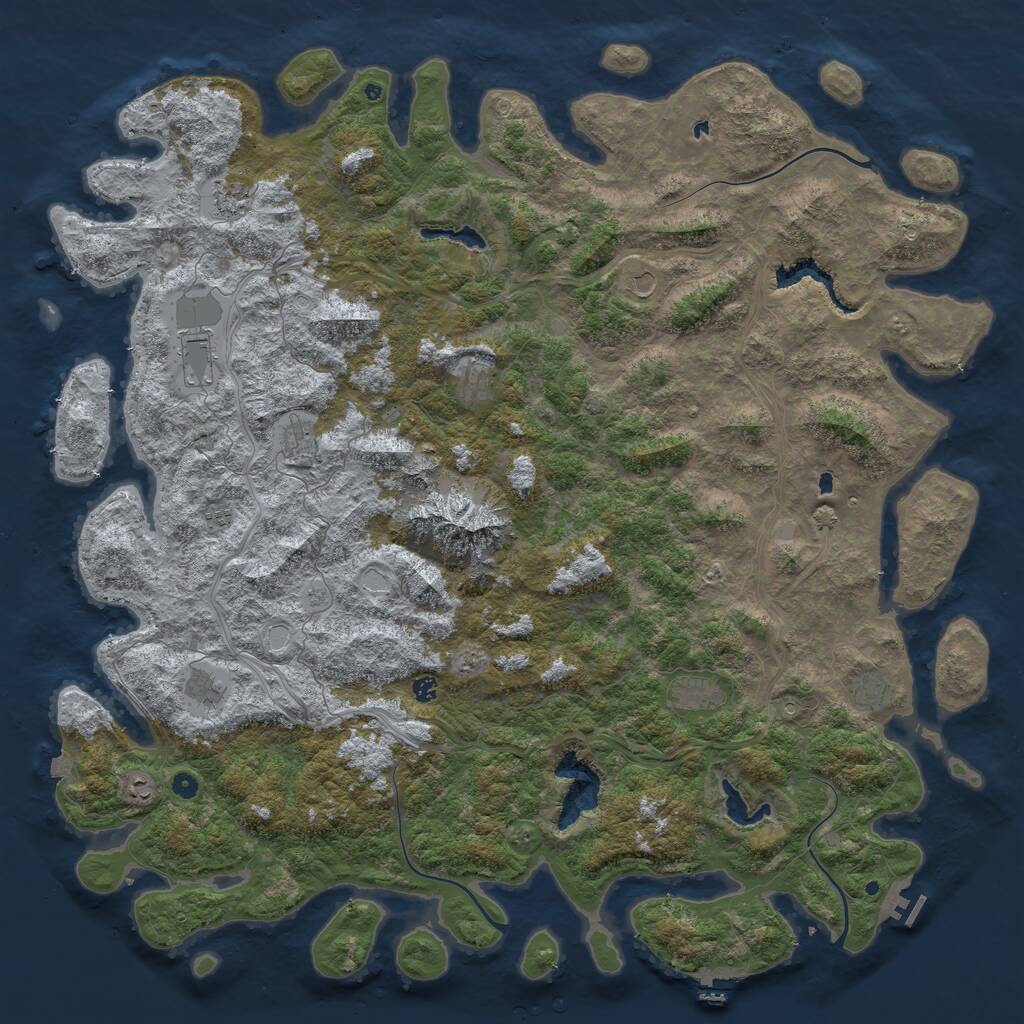 Rust Map: Procedural Map, Size: 6000, Seed: 15679875, 17 Monuments