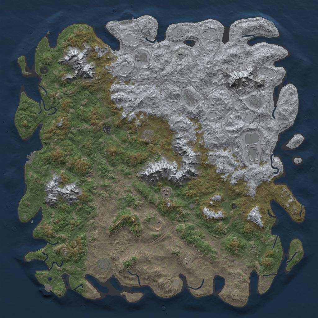 Rust Map: Procedural Map, Size: 6000, Seed: 86548655, 19 Monuments