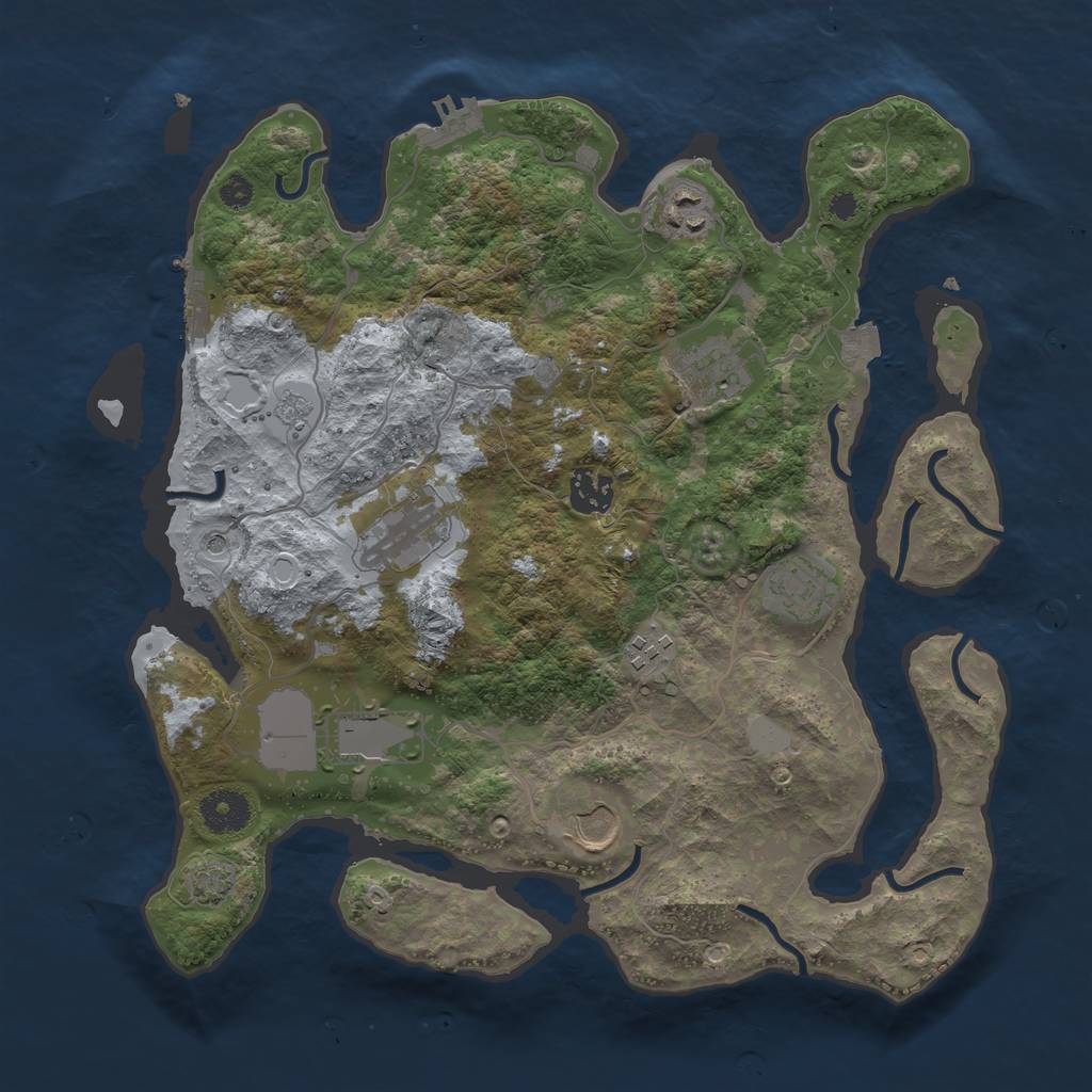 Rust Map: Procedural Map, Size: 3500, Seed: 452759364, 16 Monuments