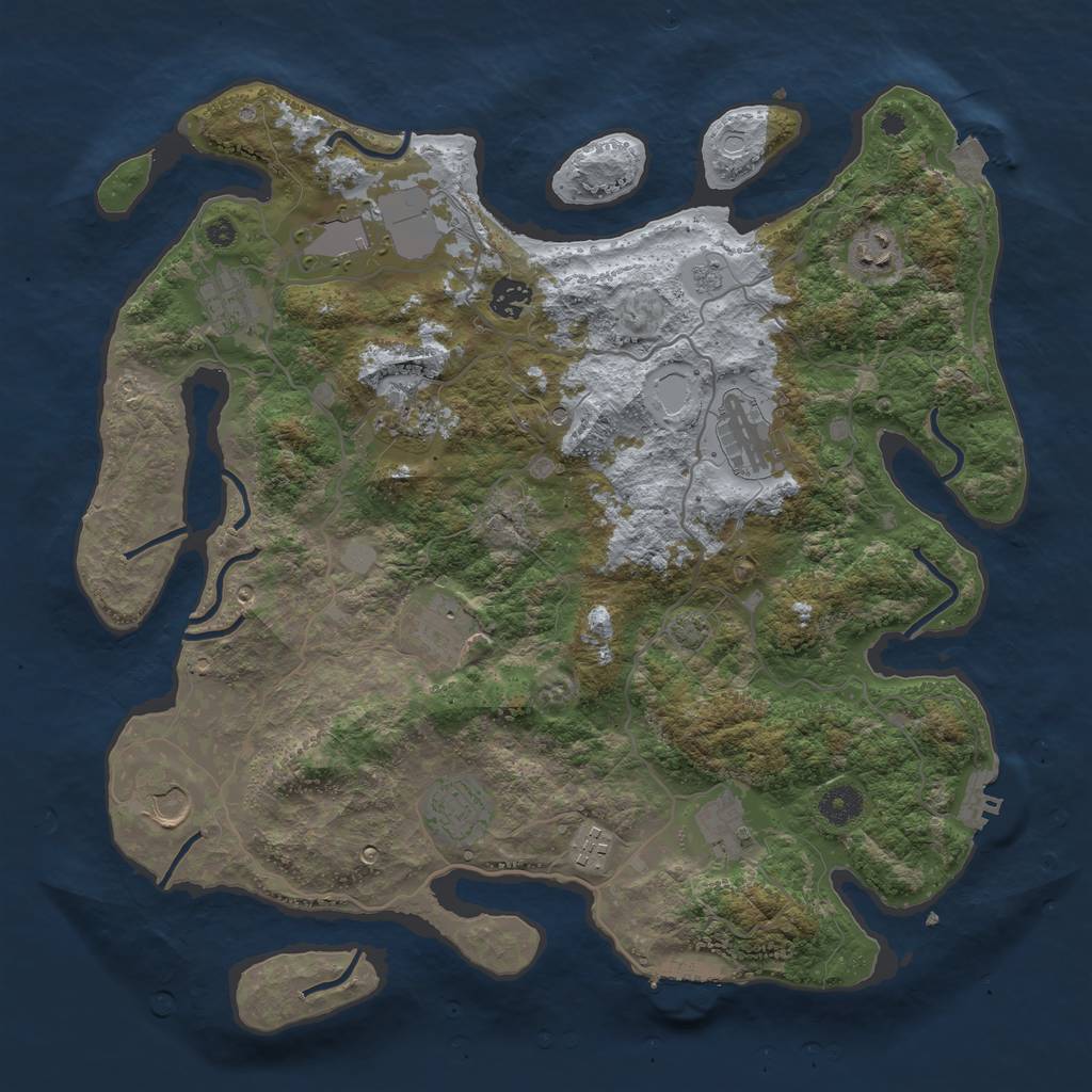 Rust Map: Procedural Map, Size: 4000, Seed: 5989, 19 Monuments