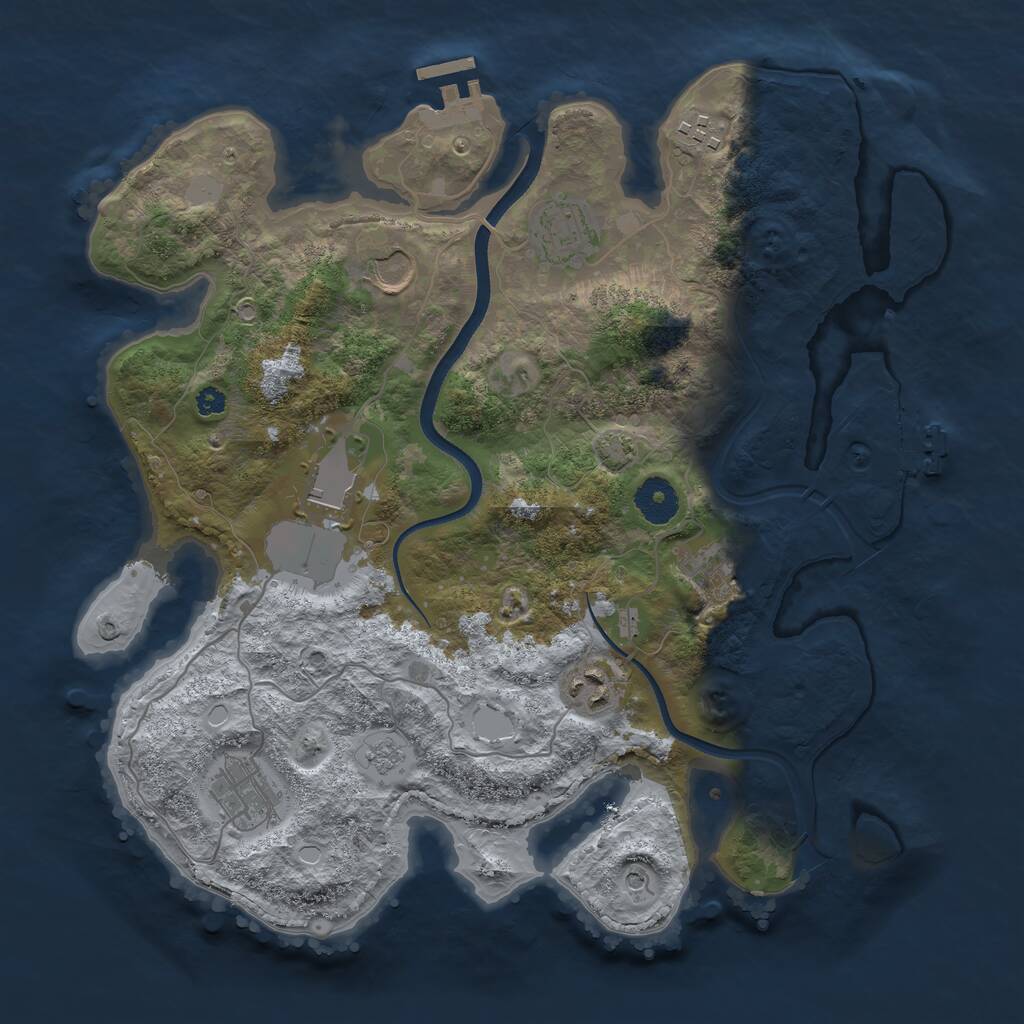 Rust Map: Procedural Map, Size: 3500, Seed: 414074982, 13 Monuments
